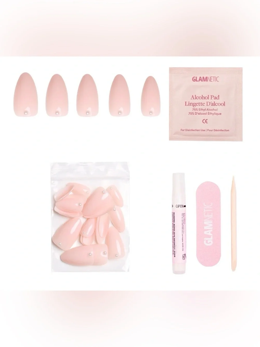 Glamnetic Press-On Nails Short Almond Shape WIFEY NIB